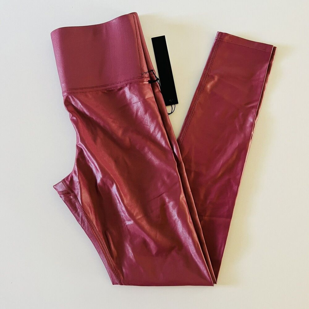 CARBON38 Metallic Dark Pink High Rise 7/8 Leggings - S